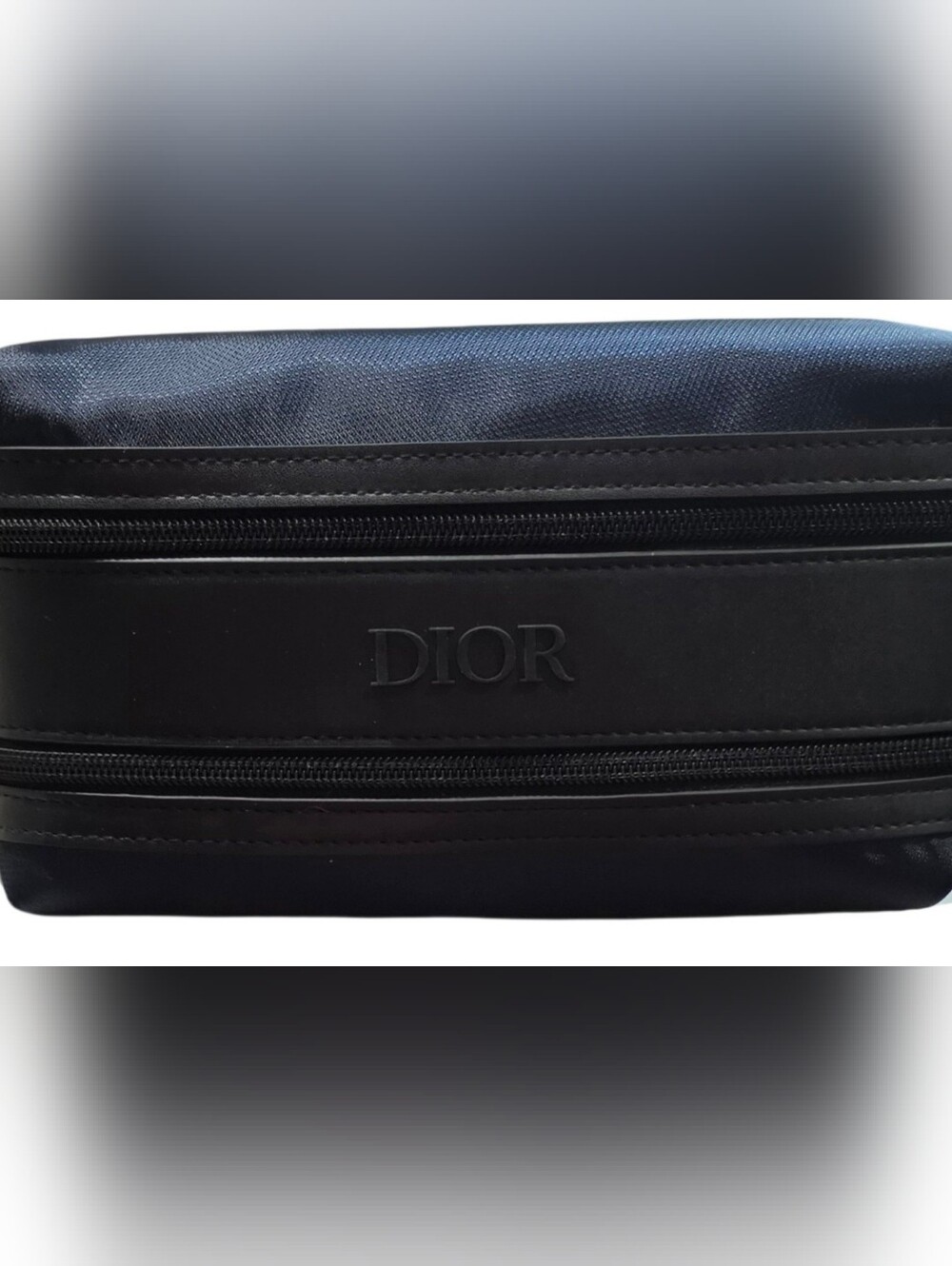 Dior Black Men's Toiletry Case with Embossed DIOR Panel